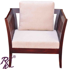 Solid Wood Stripe Design Sofa One Seater