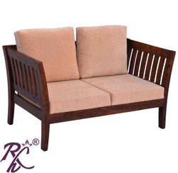 Solid Wood Stripe Design Sofa 2 Seater