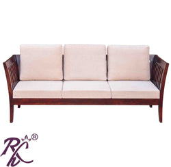 Solid  Wood Stripe Design Sofa 3 Seater