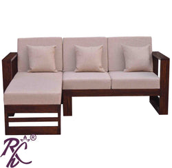 Solid Wooden L-Shape Sofa