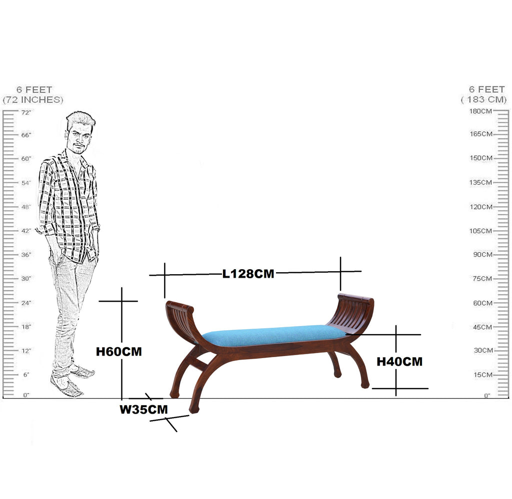 Solid Wood C-Nut  Design Sofa 2 Seater
