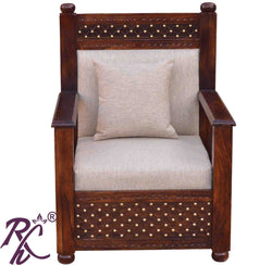 Solid Wood Jiksa Jali Design Sofa One Seater