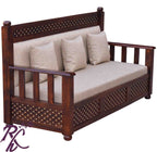 Solid Wood Jiksa Jali Design Sofa 3 Seater