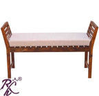Solid Wooden Stripe Design Sofa Two Seater