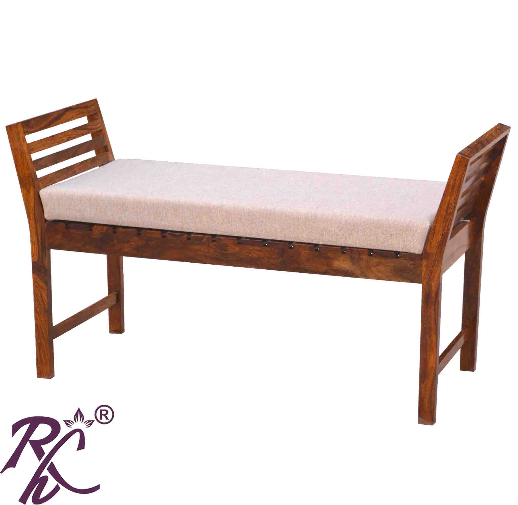 Solid Wooden Stripe Design Sofa Two Seater