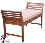 Solid Wooden Stripe Design Sofa Two Seater
