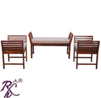Solid Wood Stripe Design Sofa Set 4 Seater