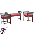 Solid Wood Stripe Design Sofa Set 4 Seater