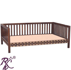 Solid Wood  Brass L+T Design Sofa Cum Bed