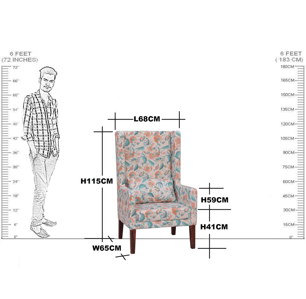 Solid Wooden Wing Chair | Wing Sofa