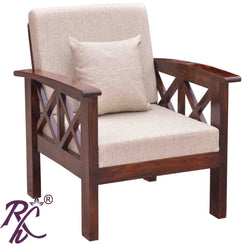 Solid Wood XX Design Sofa One Seater