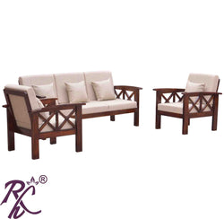 Solid Wood XX Design Sofa Set 5 Seater