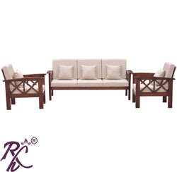 Solid Wood XX Design Sofa Set 5 Seater