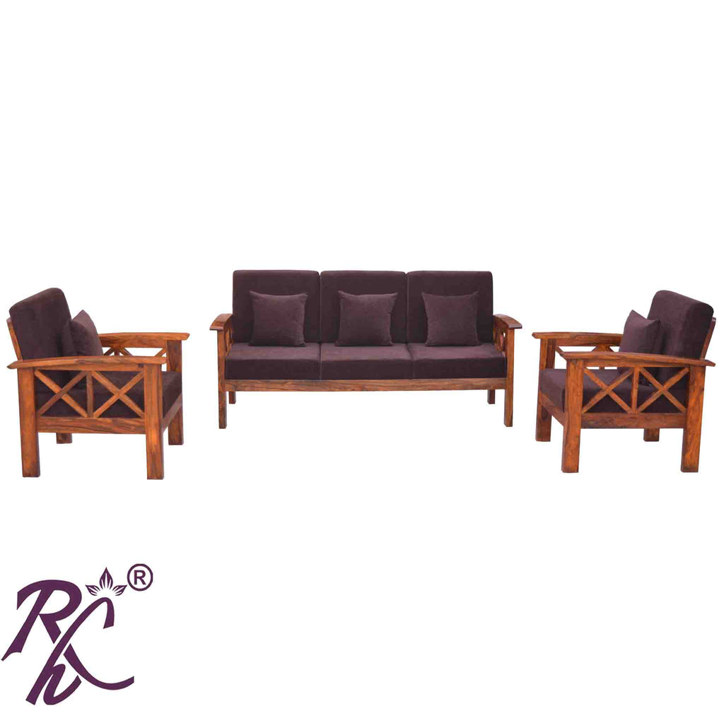 Solid Wood XX Design Sofa Set 5 Seater