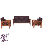 Solid Wood XX Design Sofa Set 5 Seater