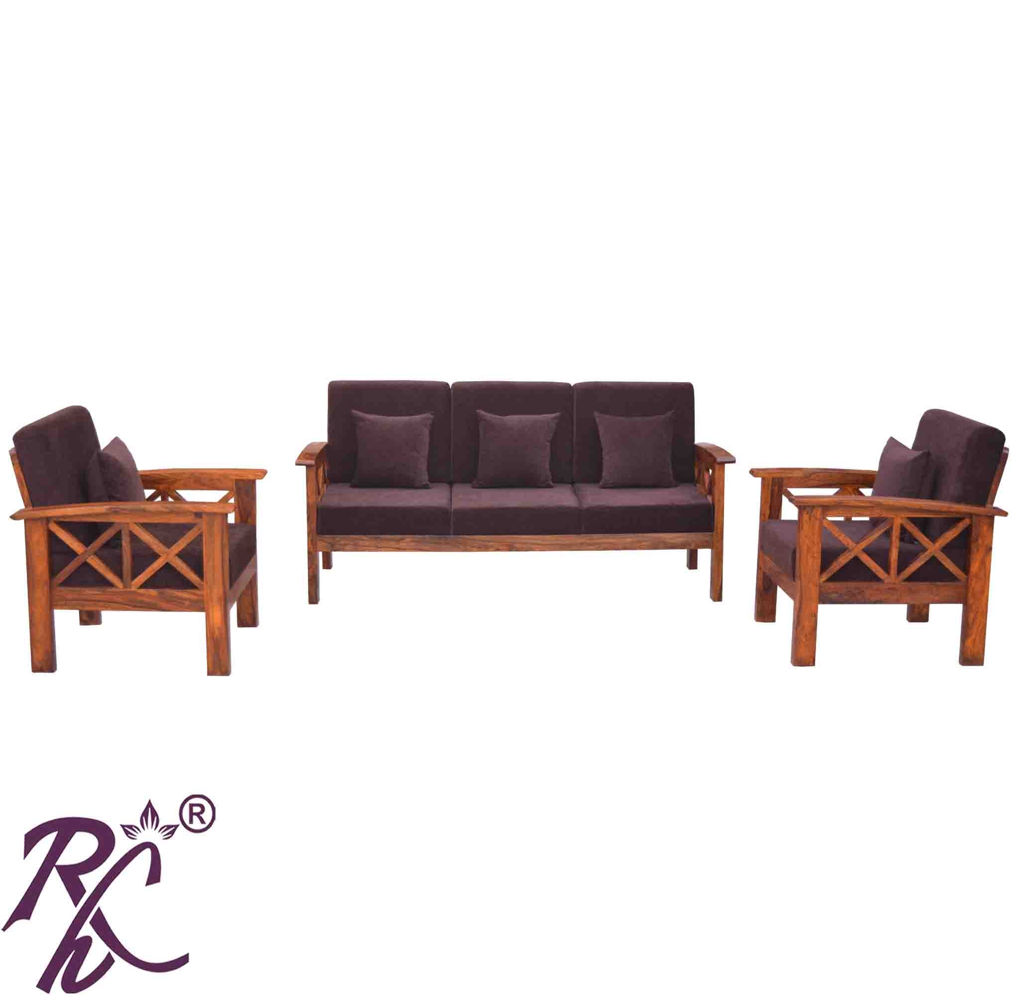 Solid Wood XX Design Sofa Set 5 Seater