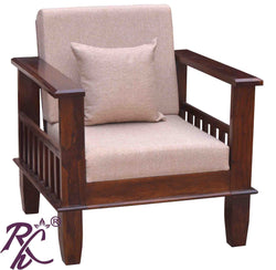 Solid Wood Magazine Holder Sofa One Seater