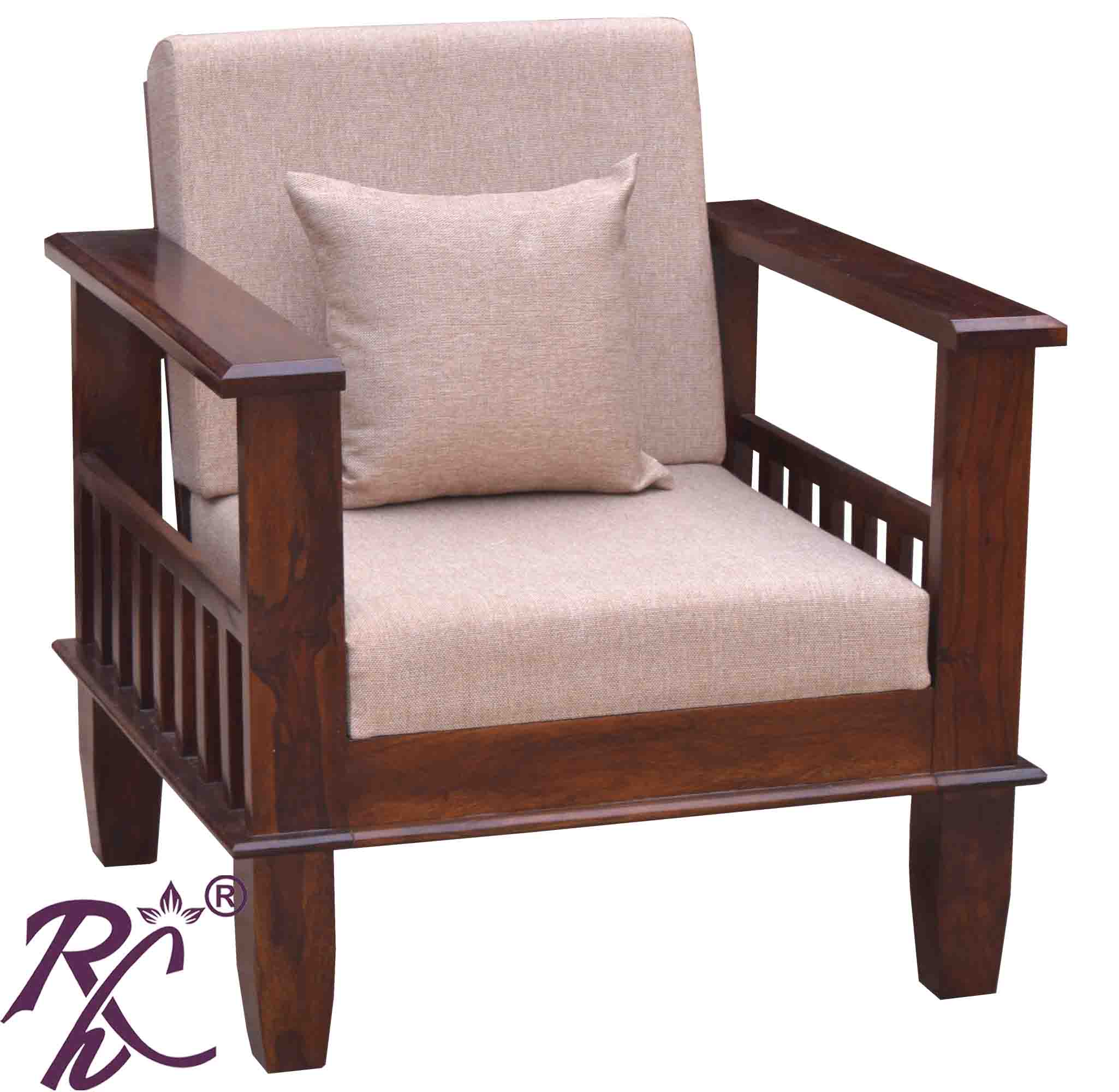 Solid Wood Magazine Holder Design Sofa Set 5 Seater