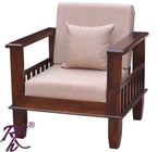 Solid Wood Magazine Holder Sofa One Seater