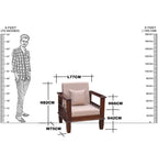 Solid Wood Magazine Holder Sofa One Seater