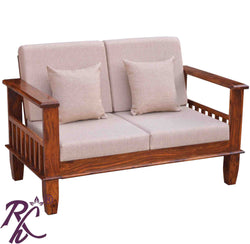 Solid Wood Magazine Holder Sofa 2 Seater