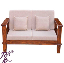 Solid Wood Magazine Holder Sofa 2 Seater