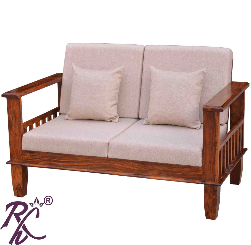 Solid Wood Magazine Holder Sofa 2 Seater