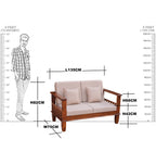 Solid Wood Magazine Holder Sofa 2 Seater