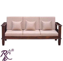 Solid Wood Magazine Holder Sofa 3 Seater