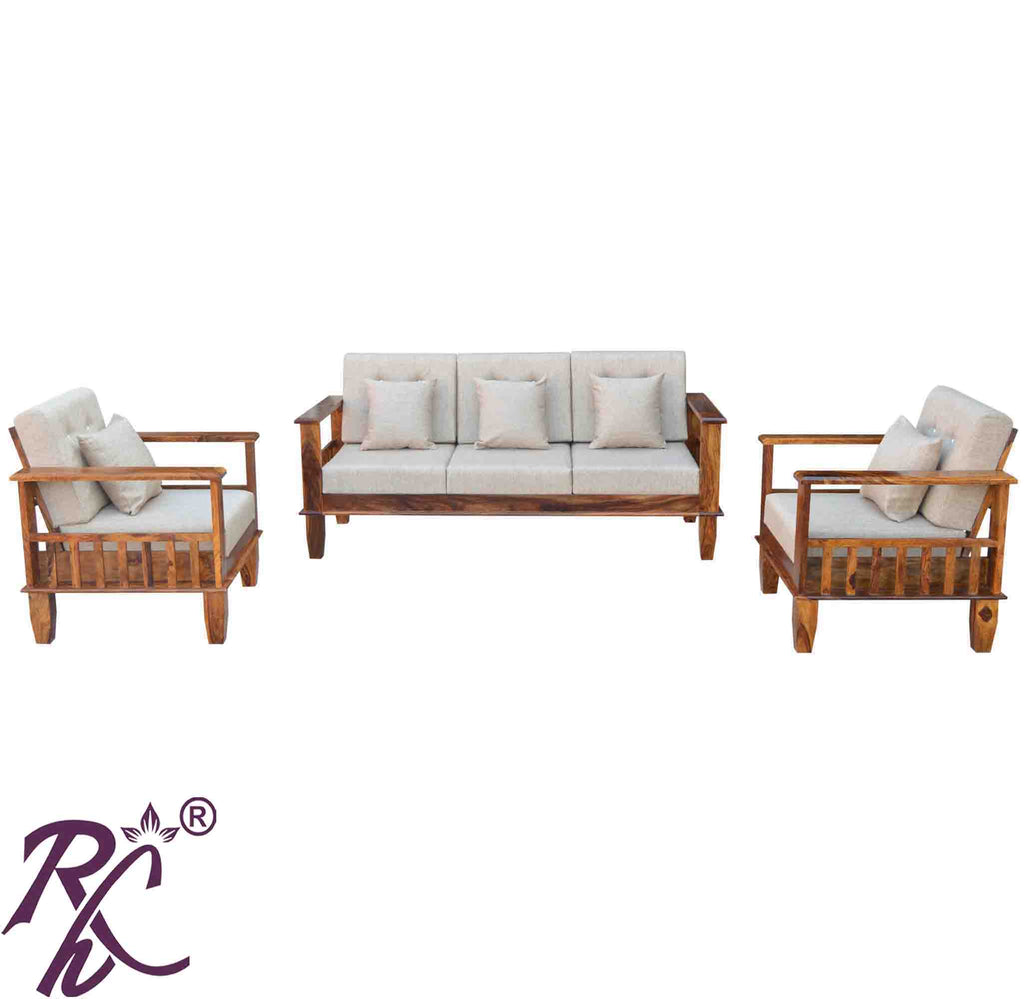 Solid Wood Magazine Holder Design Sofa Set 5 Seater