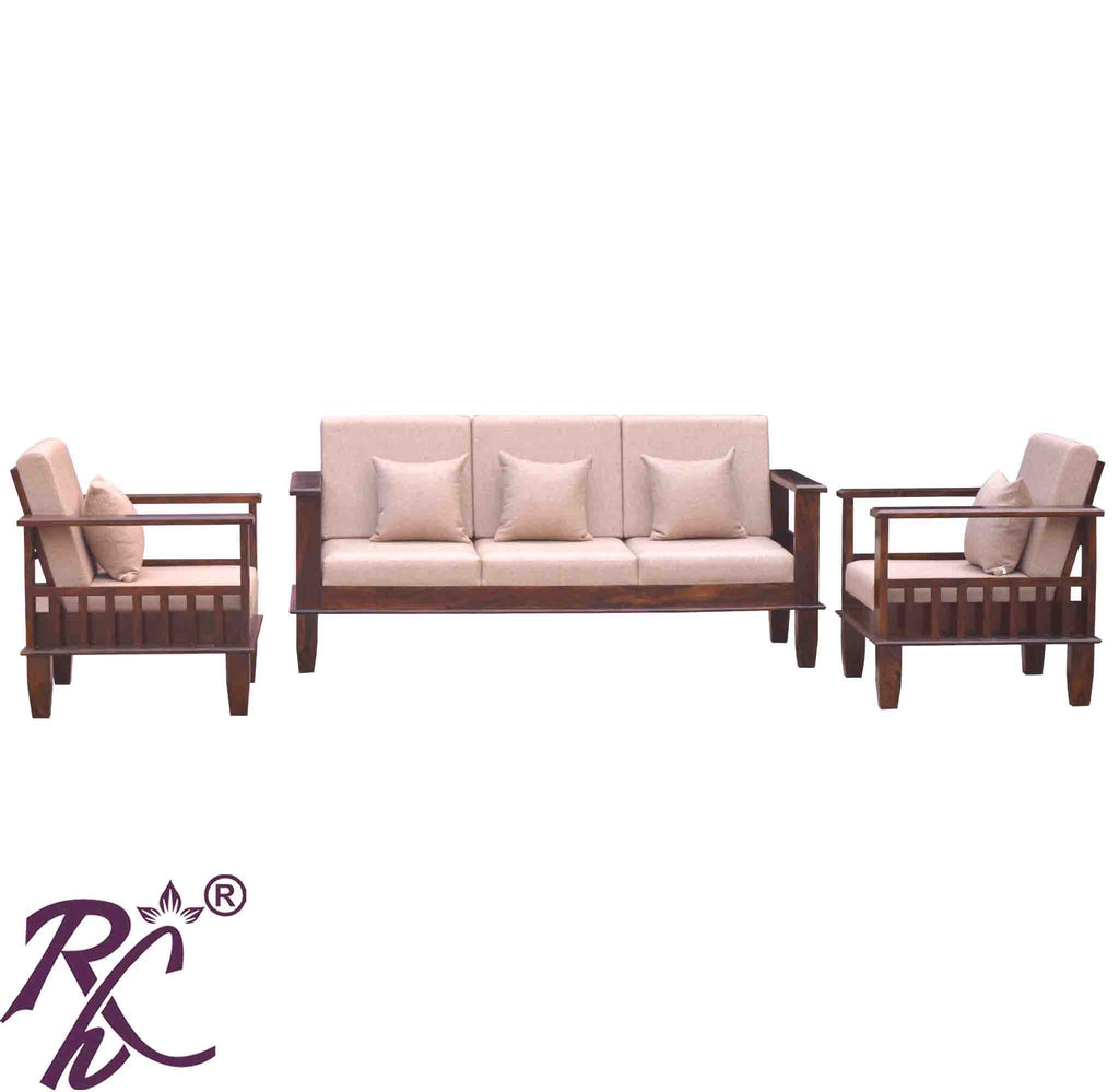Solid Wood Magazine Holder Design Sofa Set 5 Seater