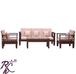 Solid Wood Magazine Holder Design Sofa Set 5 Seater