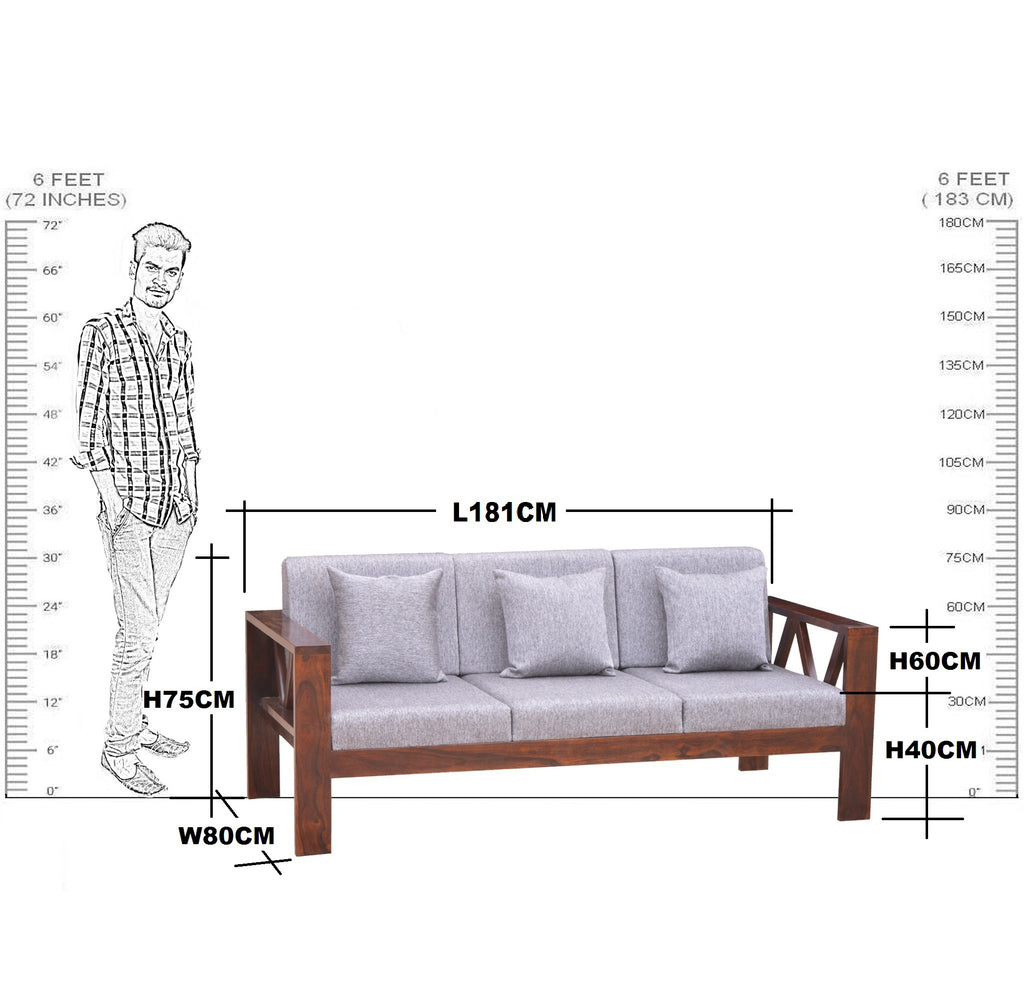 Solid Wood VV Design Sofa 3 Seater