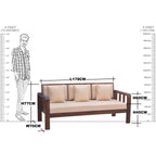 Solid Wood Raj Sofa 3 Seater