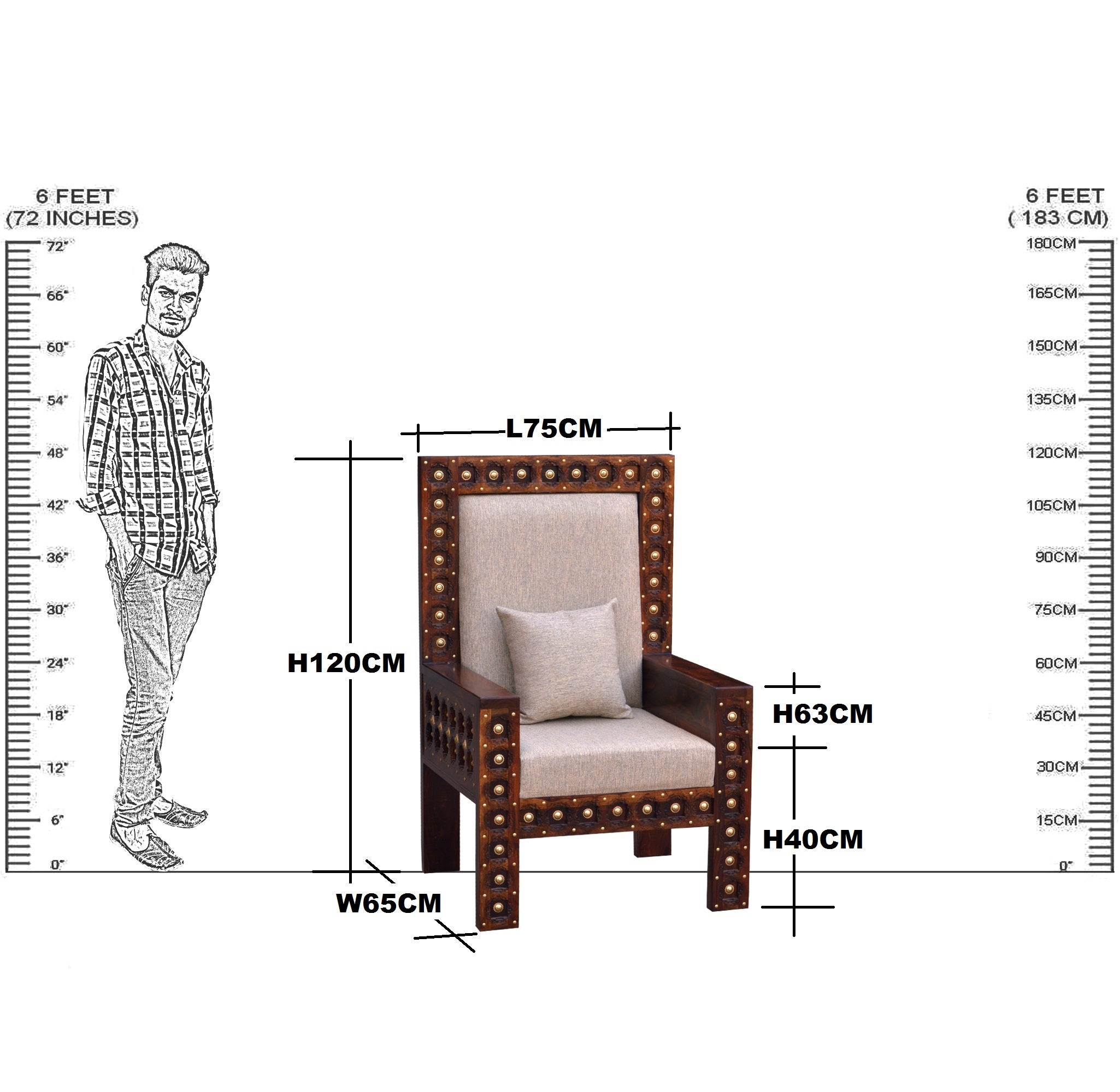 SOLID WOOD BAKHRA SOFA SET 5 SEATER