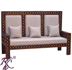 Wooden Wood Bakhra Sofa Set 3 Seater