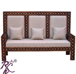 Wooden Wood Bakhra Sofa Set 3 Seater