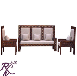 SOLID WOOD BAKHRA SOFA SET 5 SEATER