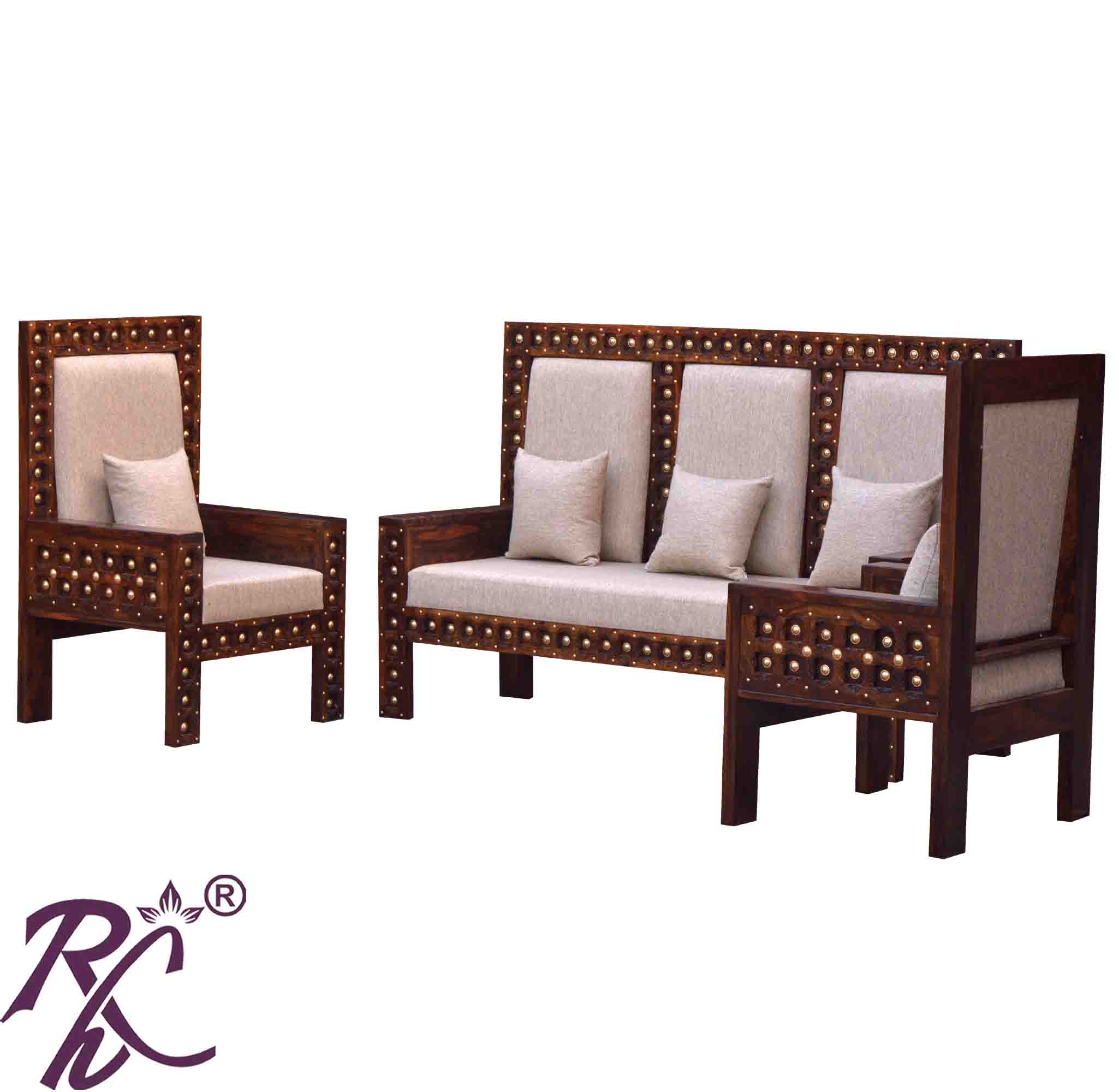 SOLID WOOD BAKHRA SOFA SET 5 SEATER