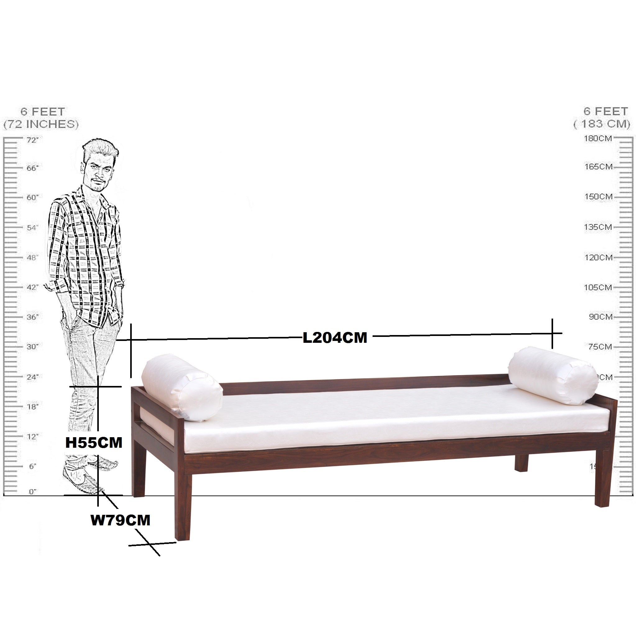 Solid Wood Diwan Sofa Cum Bed