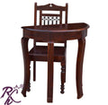 Solid Wood D Shape Design Writing Table Set With One Chair