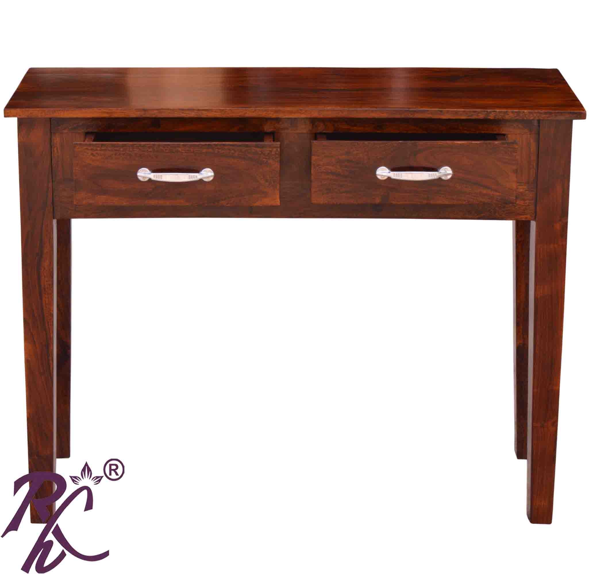 Writing Drawer Table Solid Wood Writing Table With 2 Drawers - RAJ HANDICRAFT