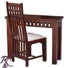 Solid Wood Kubera Design Writing Table Set With One Chair