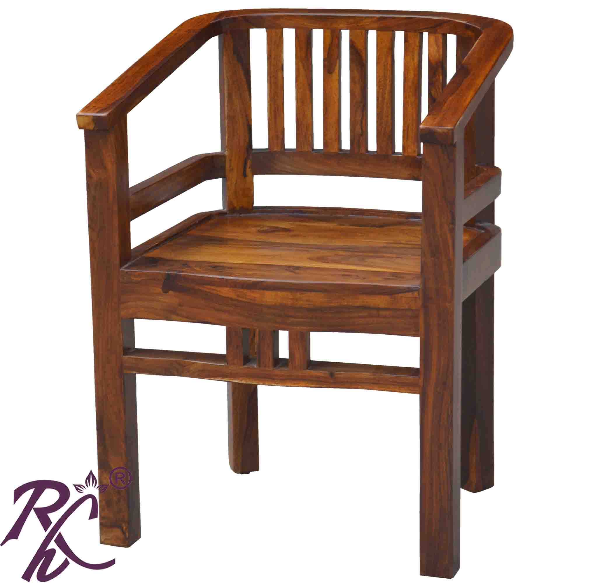 Solid Sheesham Wood Arm Chair - RAJ HANDICRAFT