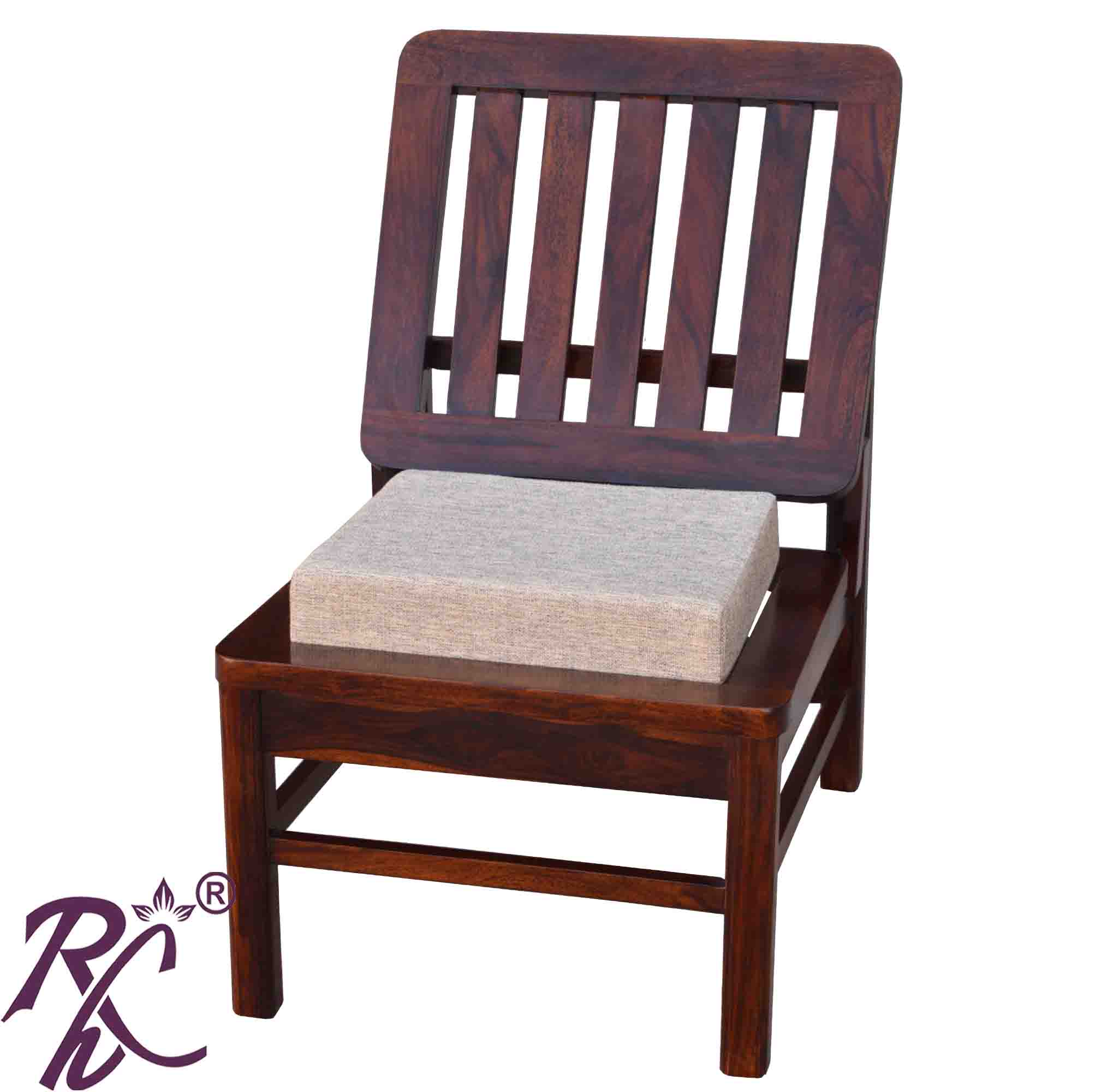 Solid Wood Low Height Arm Chair Cushion Top