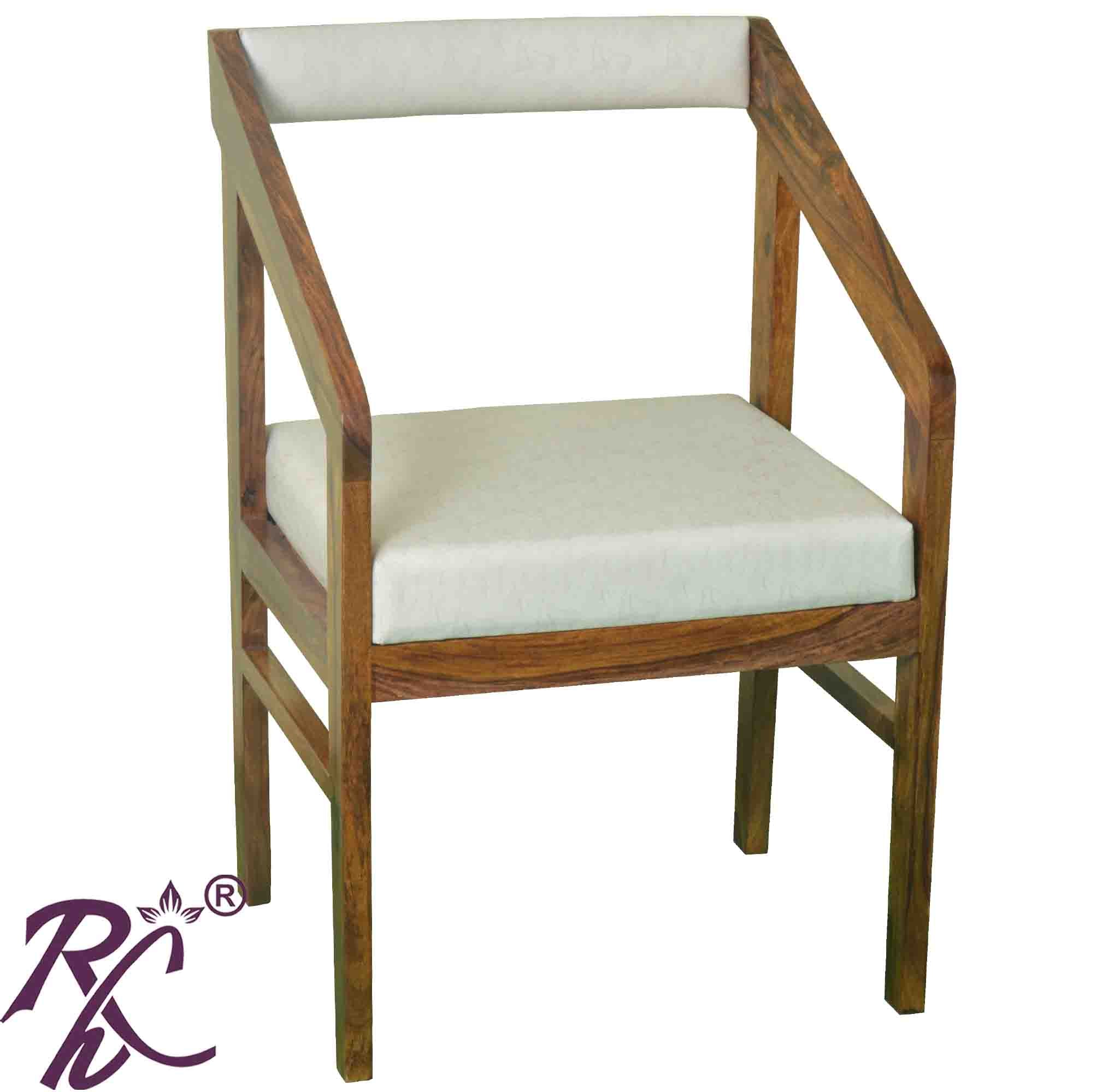 Solid Wood Arm Chair With Back Cushion