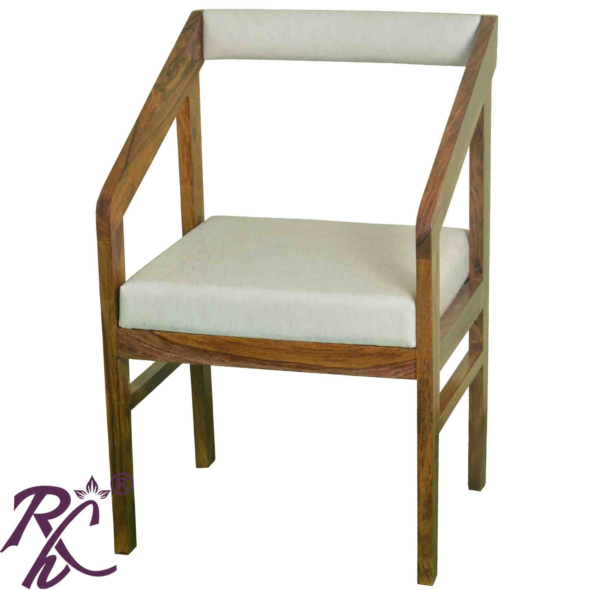 Solid Wood Arm Chair With Back Cushion