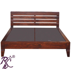 Solid Wood Stripe Platform Bed
