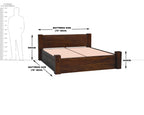 Solid Wood King Size Bed With Storage | Wooden Bed With 4 Doors