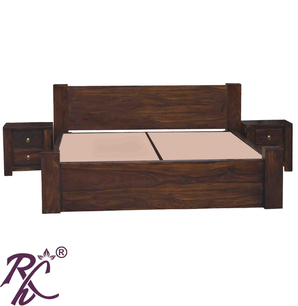 Solid Wood King Size Bed With Storage | Wooden Bed With 4 Doors